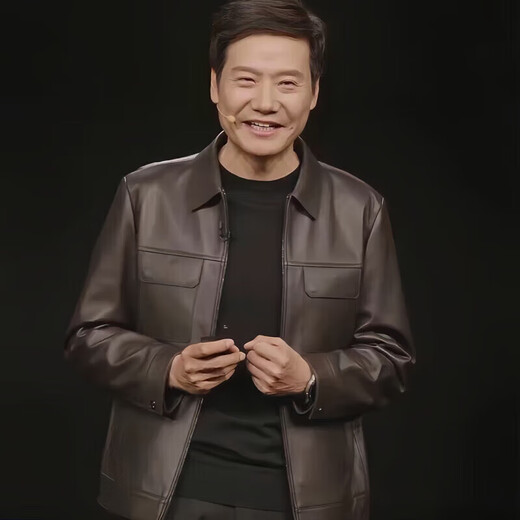 VANCL Lei Jun recommends Lei Jun's same style leather jacket Lei Jun's same style leather jacket leather jacket for men 2025 spring VANCL black XL 175