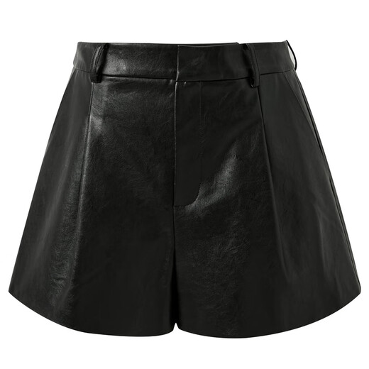 Sancai 2025 new winter PU leather shorts, loose wide-leg pants, casual pants, boot pants, slim and trendy M