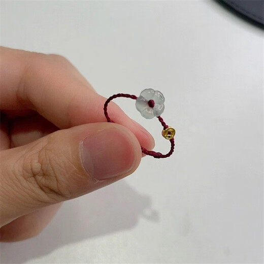 Youqianhua Unique Flower Coin Braided Rope Ring Women's Niche Design Simple Ring Adjustable Youqianhua Black Ring Adjustable One Size