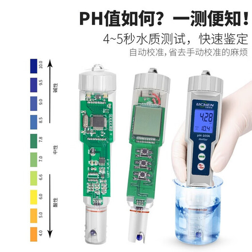 Lichen (LICHEN) written acidity meter pH meter non-high temperature non-corrosive liquid pH value water quality cosmetics testing PH-100pro+