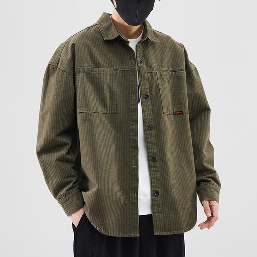 Baleno S&K мужская рубашка с длинными рукавами весна и осень новые японские лацканы из чистого хлопка повседневные топы мужская рубашка-куртка черная XL