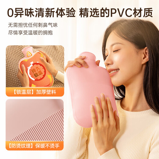 Fill hot water bag for companion, warm water bag, hand warmer, baby girl, thickened explosion-proof warm quilt, aunt artifact 1000ml green