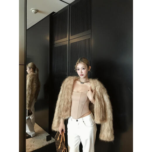 Ouyang Fishbone Breast Pad Integrated Outerwear Shirt Women's Autumn New Design Niche Hot Girl Sleeveless Top Black S