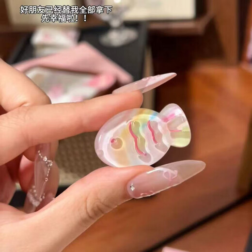 Cute pattern clear hair clip, sparkling summer clear fish bangs clip, cartoon versatile girl headwear, 6 jelly fish hair clips + 6 printed fish