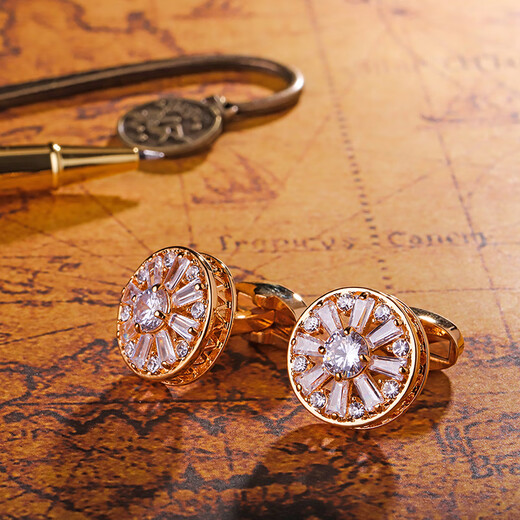 KFLK high-end cufflinks French shirt light luxury shirt cuff nails metal luxury hollow cuff nails men's Cfflinks gold