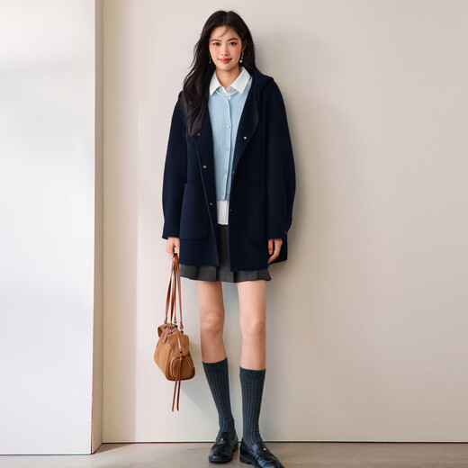 Eveli (eifini) Eveli high-quality wool pleated skirt short skirt slimming A-line skirt women's 2025 autumn new style floral gray short style S 80-100Jin Jin is equal to 0.5 kg