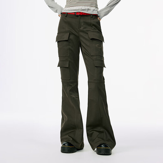 MMLG Pantalones casuales American Workwear para mujeres en otoño NUEVA Y VERSATILE VERSÁTIL COREA COREANA SOLICIONA SOLICITUD PIEJOS LARGOS PIELERS OLIVE GREEN S