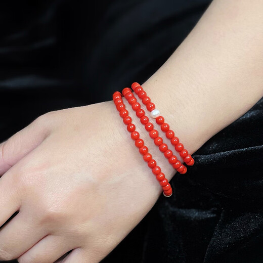 Ten-leaf natural red coral bracelet A-grade sardine coral 5mm108 Buddhist beads rosary bracelet
