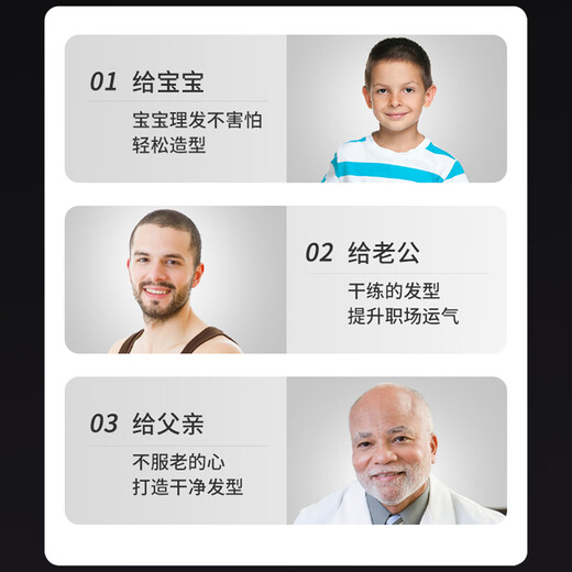 Yier Germany self-service hair clipper hair cutting tool self-cut hair clipper adult self-service round head hair clipper bald head hair cutting tool LK678 fourth generation deluxe version set (free 3 sets of calipers + nose hair clipper + sideburn clipper)