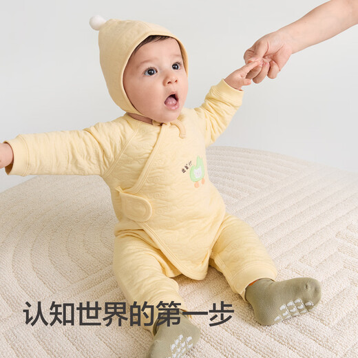 巴拉巴拉婴儿连体衣新生儿满月爬服2025冬夹棉加厚萌宝宝衣服208425133201