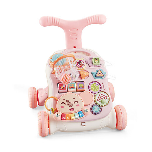 Walker Baby Multifunktional Walker Kleinkind Anti-Overturning Baby lernt zu laufen und verhindert das Gehen. Lerntisch Walker (Schießmodell) Pink