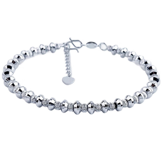 Lao Fengxiang pt950 platinum abacus bead scimitar bead bracelet for girlfriend and wife Chinese Valentine's Day birthday gift 2025 about 13.03g