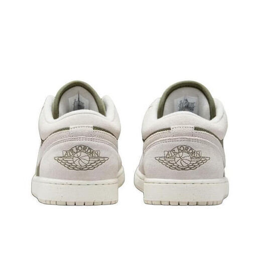 Nike Basketball Shoes Men's Summer New Air Jordan 1 Low AJ1 Joe 1 Casual Low-top Sports Shoes HV4089-201/Sail White/Medium Olive Green/Light Earth Brown 40