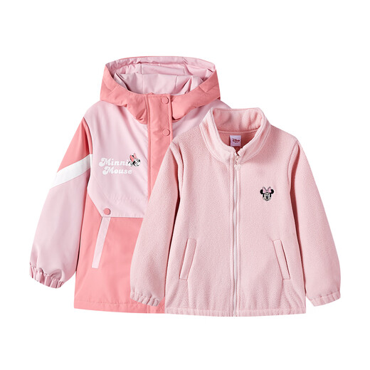 Disney children's coat autumn and winter girls' coat two-piece set 2026 season cotton coat set polar fleece big children's baby coat