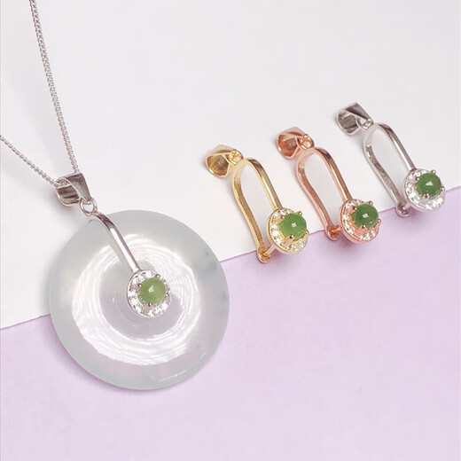 Buhesyt18k gold buckle safety buckle necklace pendant electroplating clip buckle silver 925 jade pendant white gold