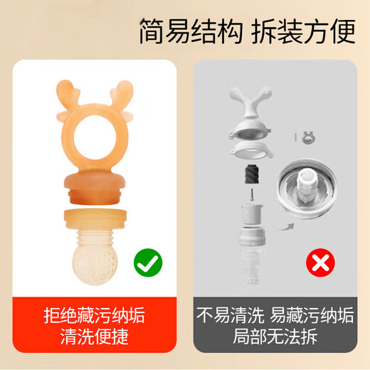 Ozan Ankosu full silicone bite bag fruit food supplement artifact baby juice and fruit juice artifact S 1 pack Xiaolu bite bite joy