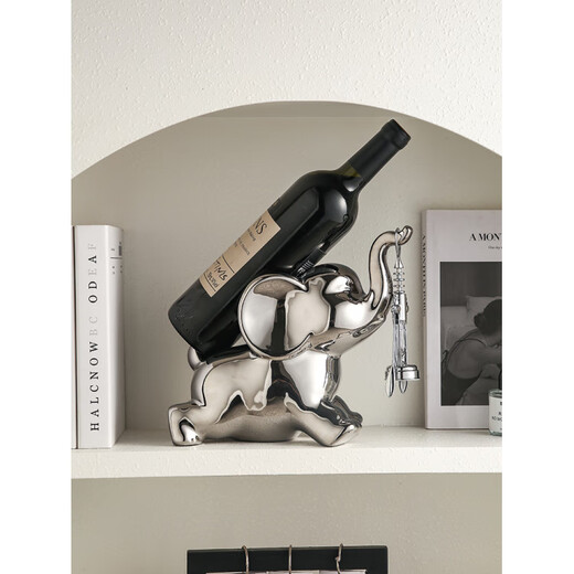 Tanbeiman red wine display rack light luxury elephant wine holder red wine rack ornaments home living room wine cabinet sideboard decoration housewarming gift Shilairun wine rack ornaments does not include wine bottles