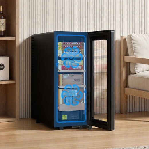 VINGARDE cigar cabinet intelligent temperature control and humidity control Spanish cedar wood shelf alcoholic moisturizing cabinet chip refrigeration household small mini energy-saving silent BWRH-35 5th generation chip technology 35L