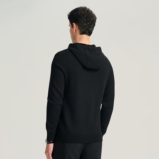 JODOLL Pineapple Pattern Hooded Sweatshirt Men's Daily Stretch Warm Sweater Casual Soft Knitted Wool Sweater Black L 50