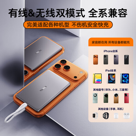 Tulas Little Yunbao ultra-thin magsafe magnetic power bank Apple wireless fast charging 10000 mAh can be used on the plane. Compact and convenient iphone17 external battery Air suitable for 16. Hot-selling model. Deep space gray-10000mAh. Top upgrade model. 3C certification. Recommended for light travel - ultra-thin and non-sensory grip.