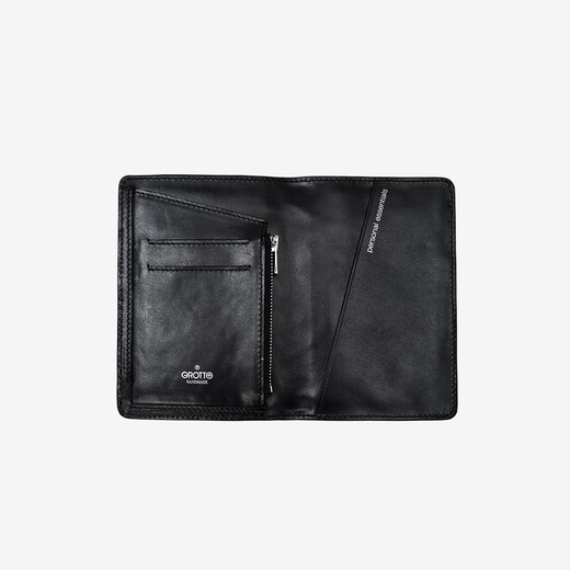 GROTTO new brand arrow logo passport holder multi-functional card holder ID leather protective cover New Year gift classic black
