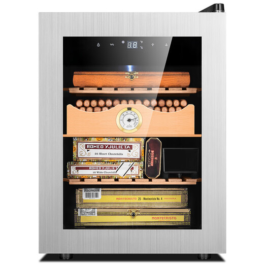 Shantou Lincun 90C electronic temperature controlled humidifying cigar cabinet small mini household refrigerator refrigerator ice bar wine cabinet silver