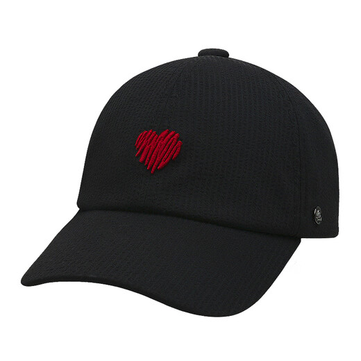 SWOF CARE Double Heart Black LOVE Red Heart Embroidered Hat Valentine's Day Gift Soft Top Baseball Cap 161247 Black/Black One Size Recommended for a head circumference of 56-60cm