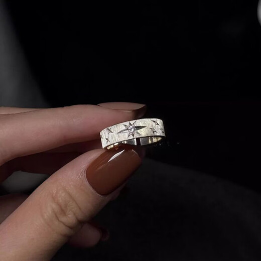 NSYCA Old Phoenix Starry Gypsophila Ring Brushed Buccellati Inlaid with Diamonds Pure Silver S999 Couple's Ring Gentle as Thoughts S999 Gypsophila Brushed Starry Ring Gift Box Remarks Required