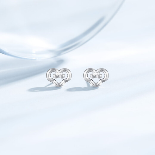 Chao Acer Auspicious Moiré Platinum Earrings PT950 Platinum Earrings for Ear Supporting Chinese Style Gifts for Women Price: One pair, including labor cost 170 yuan (free silicone earplugs) 1.45g