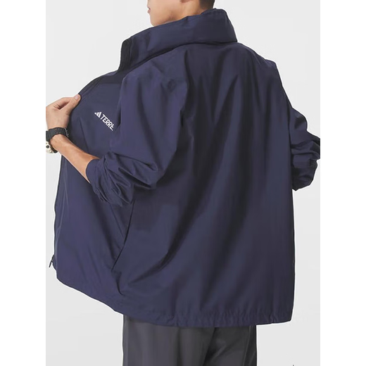 
Adidas Jacket Men's 2025 Spring New Sportswear Woven Outdoor Hooded Men's Top Jacket J JY0477 Hidden Blue 3XL