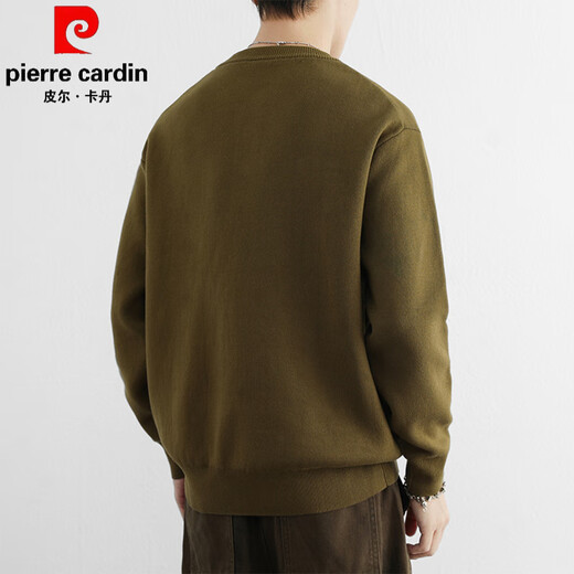 Pierre Cardin American Henry Neck Sweater Men's Autumn and Winter New Trendy Men's Button Sweater Thickened Warm Wool Sweater LR9695 Light Mustard Green M Recommended 120Jin Jin equals within 0.5kg