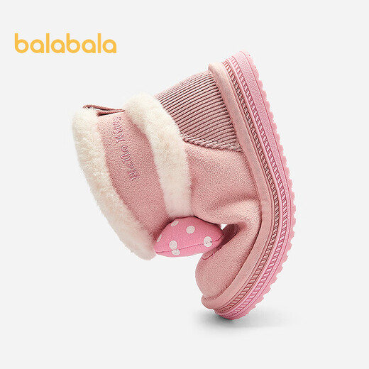 Balabala Sanrio children's shoes children's snow boots girls' short boots thickened and velvet winter boots anti-slip