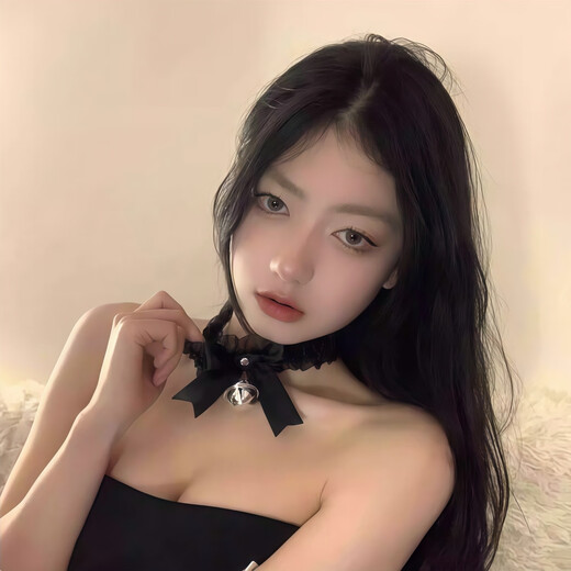 SNQP cat maid headband double-sided Lolita cute hair accessories Lolita catwoman kc accessories girl cat ear headband lace bell collar black 1 piece circumference 31-40cm