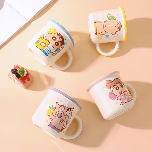 Crayon Shin-chan Ceramic Mug Cartoon Cute High-Looking Girl Children's Water Cup Scale Milk Cup Microwaveable Summer Moon Cup-Zaemon