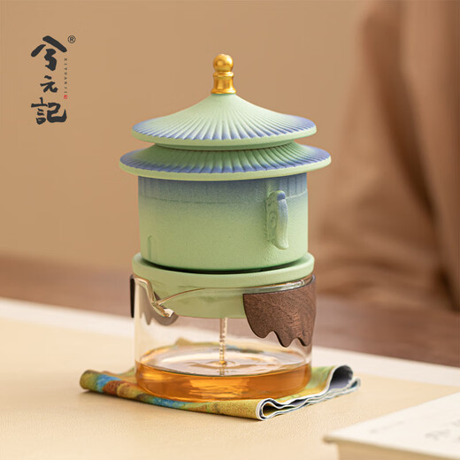 Xiyuanji Forbidden City Cultural and Creative Automatic Travel Tea Set Portable One Pot Three Cups Quick Cup Gift New Year Souvenir Yao Qinglu Shaohua Automatic Travel Tea Set