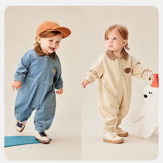 Mini Bala baby outing jumpsuit for men and women, retro workwear, corduroy rompers, autumn 2025