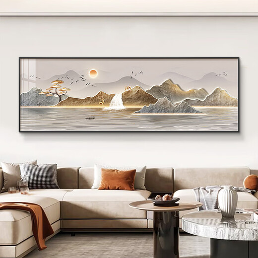 Yihuanyu Rising Sun Living Room Hanging Painting Modern Light Luxury Sofa Background Wall Decoration Painting Landscape Painting High-End Atmosphere Horizontal Edition