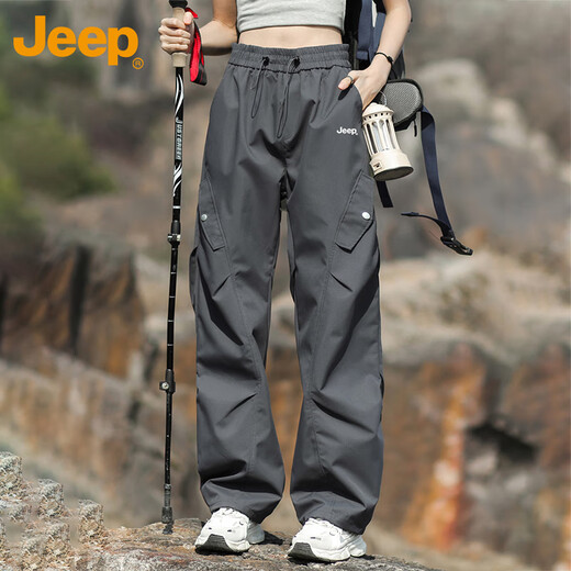 Jeep (JEEP) casual pants for men and women, autumn and winter loose work pants, three-in-one Teflon men's pants, starry night gray-single pants XL