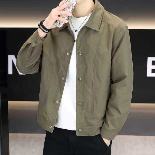 Baleno S&K series high-end jacket men's autumn new windproof casual top men's trendy workwear lapel jacket men's green L