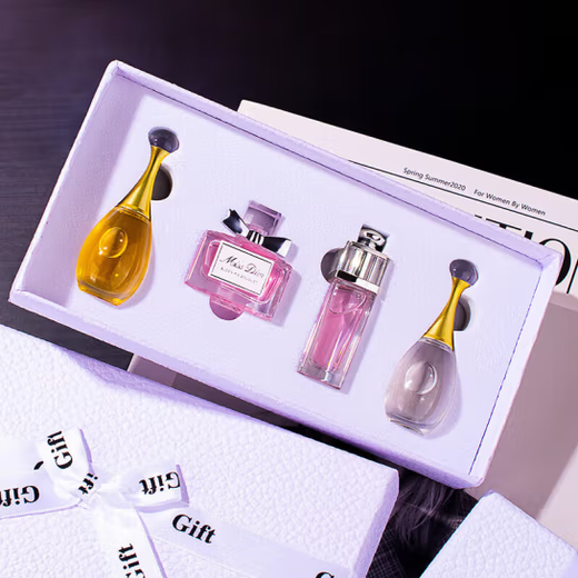 D&F perfume sample counter long-lasting light fragrance, fresh fragrance, ladies and girls 5ml for girlfriend and wife, seven-piece set + counter gift box bag