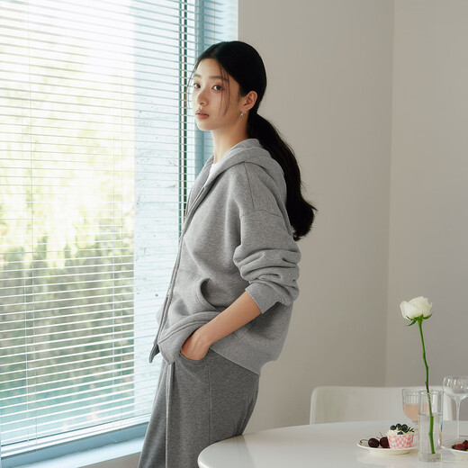 Semir coat women's polar fleece off-shoulder loose and lazy temperament winter 2025 hooded jacket ins trend 109725108005