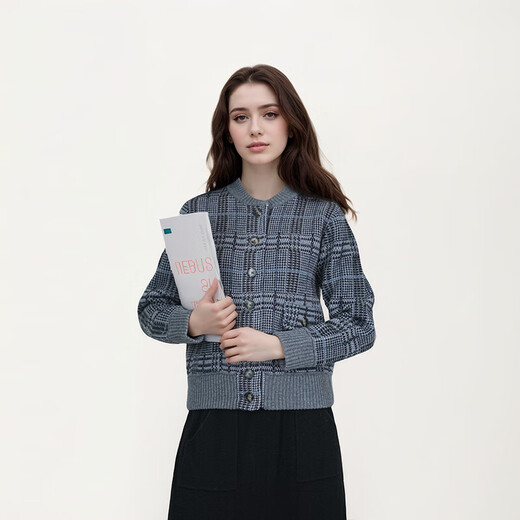 Ralph Lauren Manufacturer 100% Sheep Wool Knitted Cardigan Classic Cardigan Jacket Women's Top Medium Gray 2XL 135-150Jin Jin equals 0.5kg