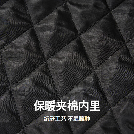 Dances with Wolves, quilted lining for warmth, textured jacquard lapel jacket, casual men's jacket 001 black XL