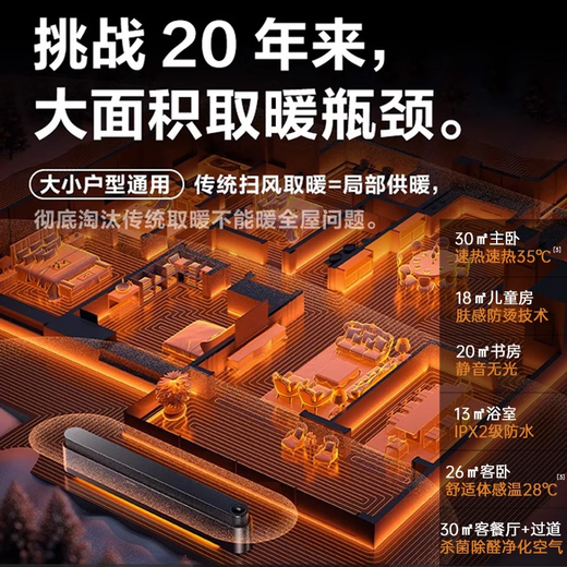 Ruiwu AI floor heating villa-level power-saving version baseboard heater electric heater electric heater heater electric heater household graphene whole house heater large area