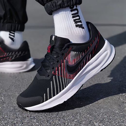 
Nike (NIKE) casual shoes men's shoes 2025 new autumn sneakers QUEST 4 lightweight shock-absorbing running shoes DA1105 HM9594-001 black/white/cold gray/cold gray/cold red 40.5