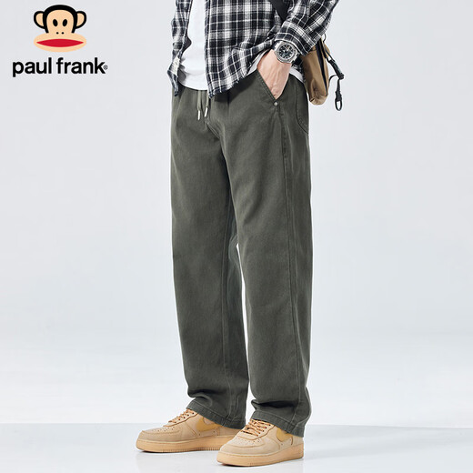 Paul Frank Casual Pants Men's Autumn Loose Straight Pants Men's Trendy Overalls Men's Long Pants Military Green XL