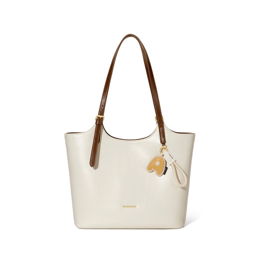
Cnoles narrative tote bag large capacity bag for women 2025 commuting one-shoulder work handbag birthday gift for girlfriend Cream white coffee - new practical gift for girls