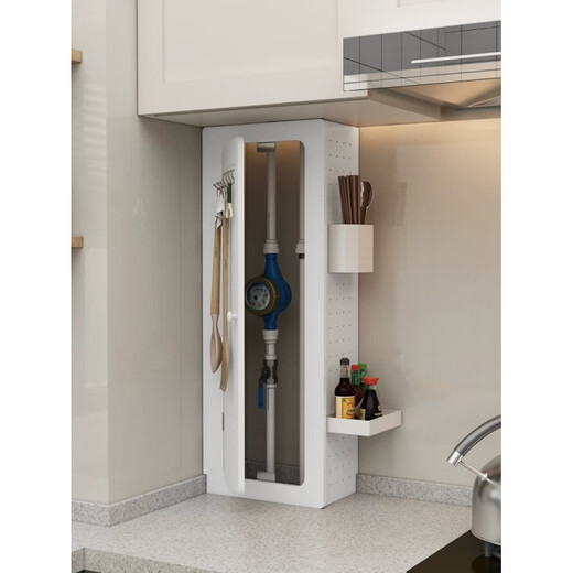 Ye Yu gas pipeline shielding cover natural gas meter water heater decorative baffle kitchen hole board storage cabinet L-shaped length 35 height 80 thickness 20 inner 32*80*18.8