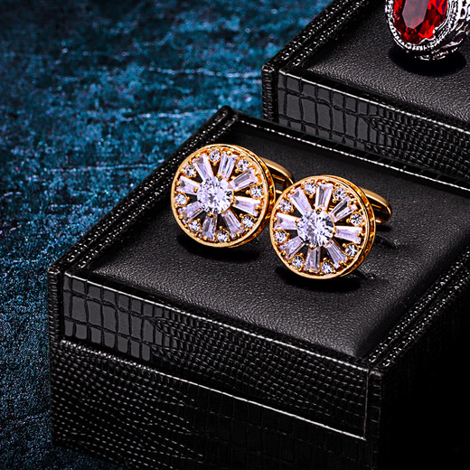 KFLK high-end cufflinks French shirt light luxury shirt cuff nails metal luxury hollow cuff nails men's Cfflinks gold