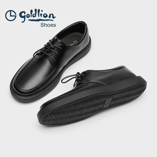 Goldlion men's shoes 25th autumn new cowhide business casual shoes free of charge commuting versatile leather shoes G508530764AAB black